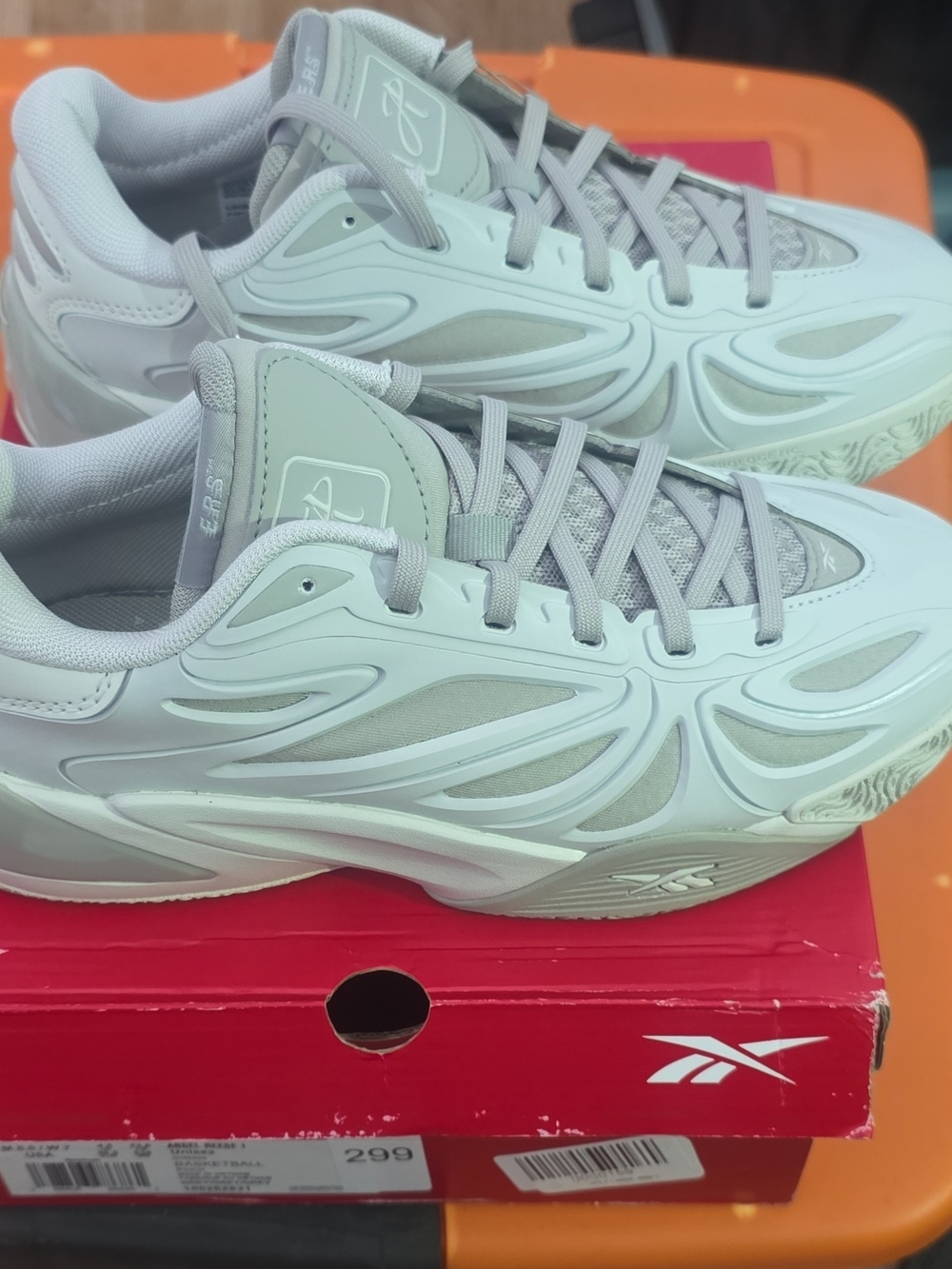 Reebok RS- Angel Reese Series Chunky Runner in Light Gray and White